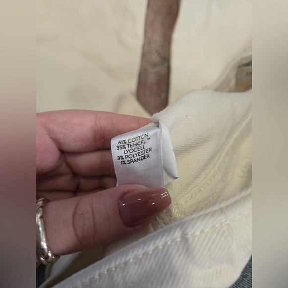 J Jill denim high rise full leg crop in cream size 10 cotton & tencel - Picture 10 of 10